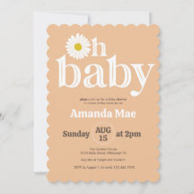 Oh Baby, Daisy Baby shower Uitnodiging