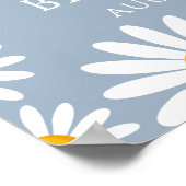 Oh Baby Daisy Blue Baby shower Welkomstbord Poster (Hoek)