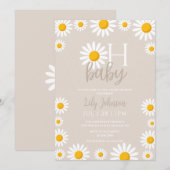 Oh Baby Daisy Boho Neutrale Baby Shower  Kaart (Voorkant / Achterkant)
