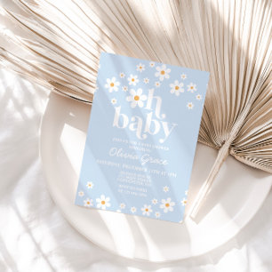 Oh Baby! Daisy bord blauw Baby shower Kaart