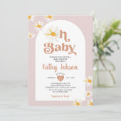 Oh Baby Daisy Flowers Arch Boho Baby shower Kaart (Staand voorkant)