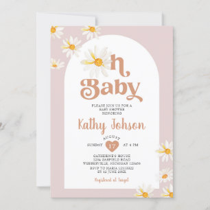 Oh Baby Daisy Flowers Arch Boho Baby shower Kaart
