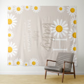 Oh Baby Daisy Neutral Baby shower Foto Achtergrond Wandkleed (In Situ (horizontaal))