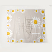 Oh Baby Daisy Neutral Baby shower Foto Achtergrond Wandkleed (Voorkant (horizontaal))