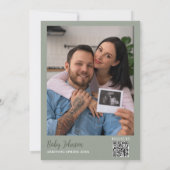 Oh Baby Daisy Neutrale Baby Shower Foto QR Code Kaart (Achterkant)
