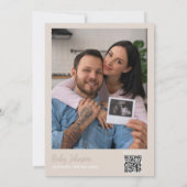 Oh Baby Daisy Neutrale Baby Shower Foto QR Code Kaart (Achterkant)
