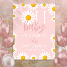 Oh Baby Daisy Roze Baby Shower Welkom Bord