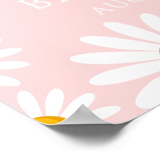 Oh Baby Daisy Roze Baby shower Welkomstbord Poster (Hoek)