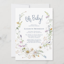 Oh Baby Delicate Waterverf Wildflower Baby shower Kaart