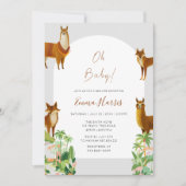 Oh Baby  Desert Lama Coyoute Baby shower Kaart (Voorkant)