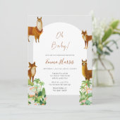 Oh Baby  Desert Lama Coyoute Baby shower Kaart (Staand voorkant)