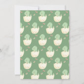 Oh Baby Dinosaurus Meisje Groene Waterverf Douche Kaart (Achterkant)