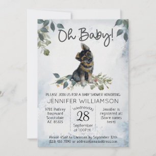Oh Baby! Dog Baby shower German Shepherd Kaart