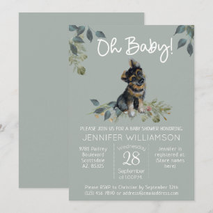 Oh Baby! Dog Baby shower German Shepherd Sage Kaart