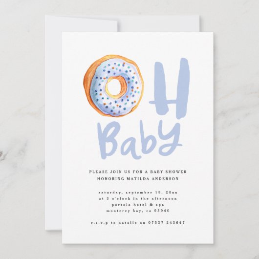 Oh baby donut baby shower aankondiging (Voorkant)