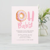 Oh baby donut baby shower aankondiging (Staand voorkant)