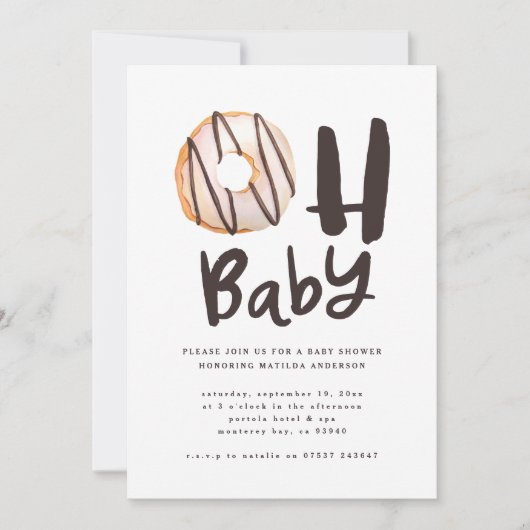 Oh baby donut baby shower aankondiging (Voorkant)
