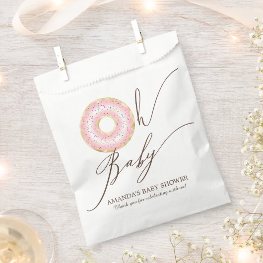 Oh Baby Donut Baby shower Favor Bags Bedankzakje (Geknipt)