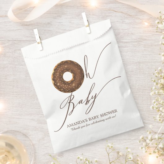 Oh Baby Donut Baby shower Favor Bags Bedankzakje (Geknipt)