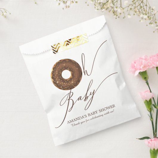 Oh Baby Donut Baby shower Favor Bags Bedankzakje (Gezegeld)