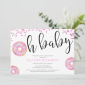 Oh baby Donut baby shower meisje Kaart (Staand voorkant)