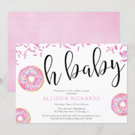 Oh baby Donut baby shower meisje Kaart