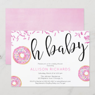 Oh baby Donut baby shower meisje Kaart