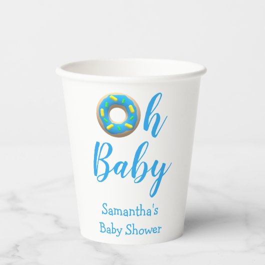 Oh Baby Donut Baby shower Papieren Bekers (Voorkant)