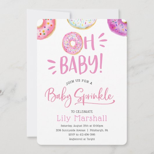 Oh Baby Donut Baby Sprinkle Kaart (Voorkant)