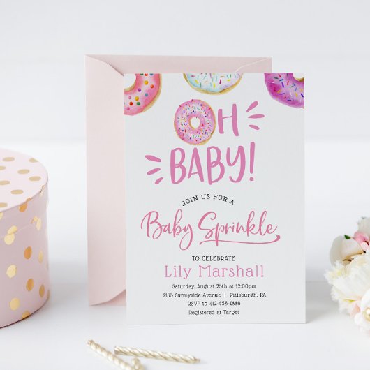 Oh Baby Donut Baby Sprinkle Kaart