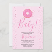Oh Baby Donut Pink Girl's Baby shower Uitnodiging (Voorkant)