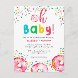 Oh Baby Donut Shower Colorful Cute Rainbow Briefkaart