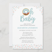 Oh Baby Donut Sprinkle Baby Boy Uitnodiging (Voorkant)