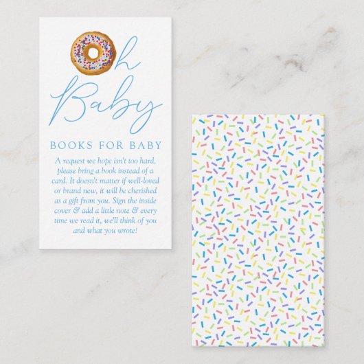 Oh Baby Donut Sprinkle Baby shower Book Request En Informatiekaartje (Voorkant / Achterkant)