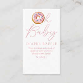 Oh Baby Donut Sprinkle Baby shower Diaper Raffle Informatiekaartje