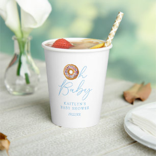 Oh Baby Donut Sprinkle Boys Baby shower Papieren Bekers