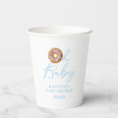 Oh Baby Donut Sprinkle Boys Baby shower Papieren Bekers (Achterkant)