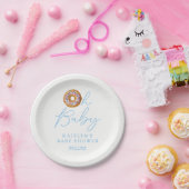 Oh Baby Donut Sprinkle Boys Baby shower Papieren Bordje (Feest)