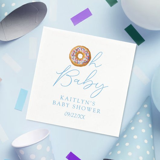 Oh Baby Donut Sprinkle Boys Baby shower Servet