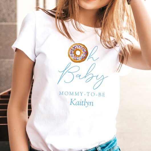 Oh Baby Donut Sprinkle Boys Baby shower T-shirt