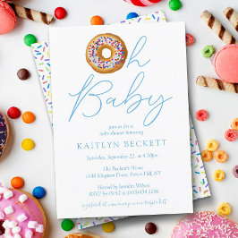 Oh Baby Donut Sprinkle Boys Baby shower Uitnodigin Kaart