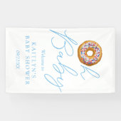 Oh Baby Donut Sprinkle Boys Baby shower Welkom Spandoek (Horizontaal)