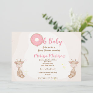 Oh Baby Donut Sprinkle Girl Baby shower Kaart