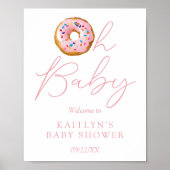 Oh Baby Donut Sprinkle Girls Baby shower Welkom Poster (Voorkant)