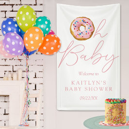 Oh Baby Donut Sprinkle Girls Baby shower Welkom Spandoek