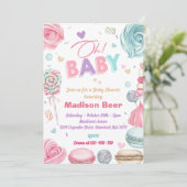 Oh Baby! Donut Sprinkle Meisjes Baby shower Kaart (Staand voorkant)