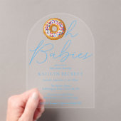 Oh Baby Donut Sprinkle Twin Boys Baby shower Acryl Uitnodigingen (Insitu (Draagbaar))