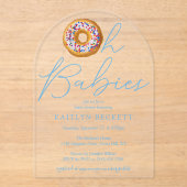Oh Baby Donut Sprinkle Twin Boys Baby shower Acryl Uitnodigingen (Voorkant)