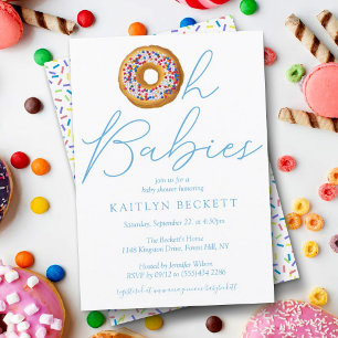 Oh Baby Donut Sprinkle Twin Boys Baby shower Kaart