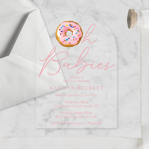 Oh Baby Donut Sprinkle Twin Girls Baby shower Acryl Uitnodigingen